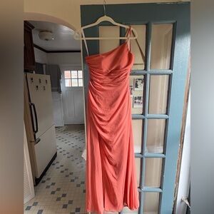 Azazie One-Shoulder Coral/Mai Tai Dress